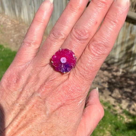 BOUTIQUE MULTI COLOR QUARTZ EYE 925 SILVER RING, 8 - Picture 9 of 13